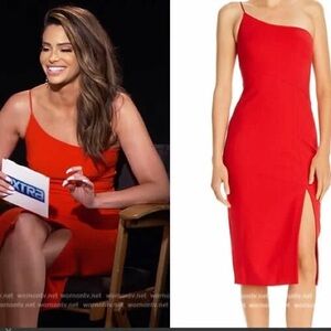 Likely Cassidy One Shoulder Red Midi Dress size 2